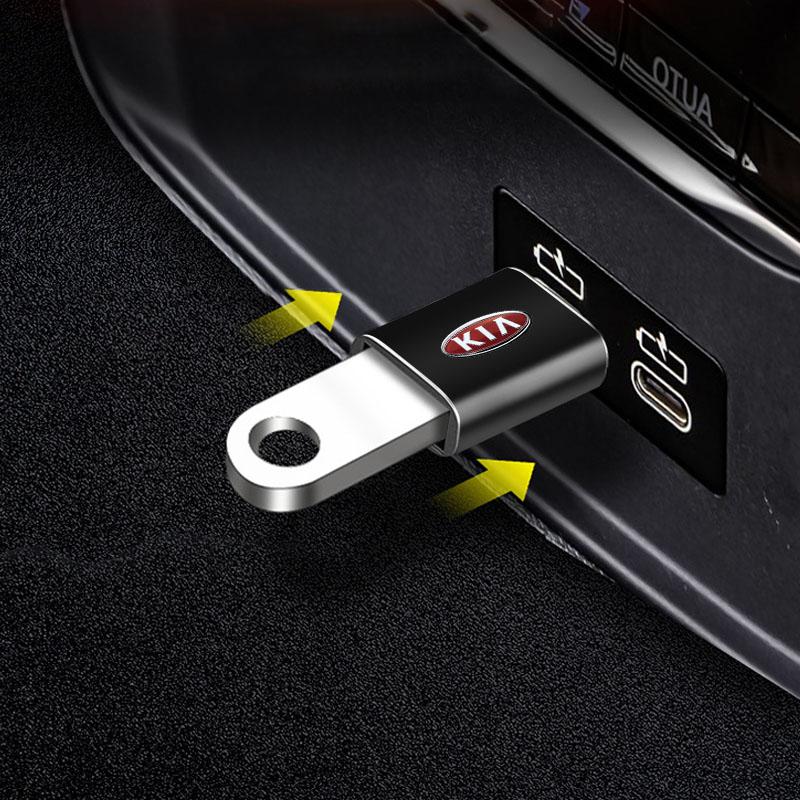 1PCS Car Usb Type C Cable Converter Charging Adapter Car Accessories For Kia Rio Ceed Sportage Cerato Soul Sorento K2 K5 Flip