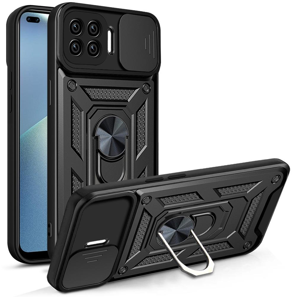 

For Oppo Reno4 Lite Case OPPO F17 Pro Cover oppo A93 4G Magnetic Ring Holder Armor Phone Case Slide Camera Protect Back Cover OPPO Reno4 Lite