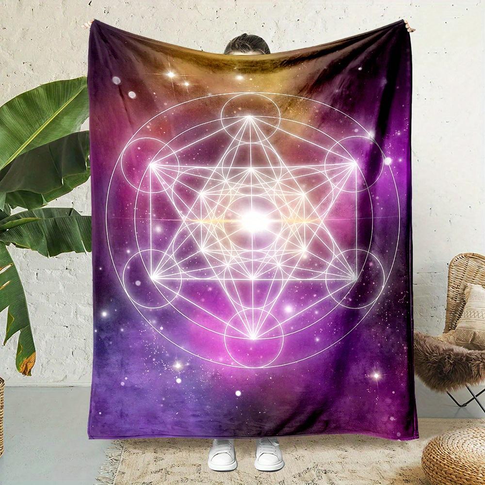 Metatron Cube Galaxy Print Throw Blanket Four Seasons Universal Office Home Gift 75x100cm