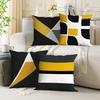 Black Yellow Geometric Style Modern GraceCover Bedroom Sofa Decoration Polyester Cushion Cover with Zipper