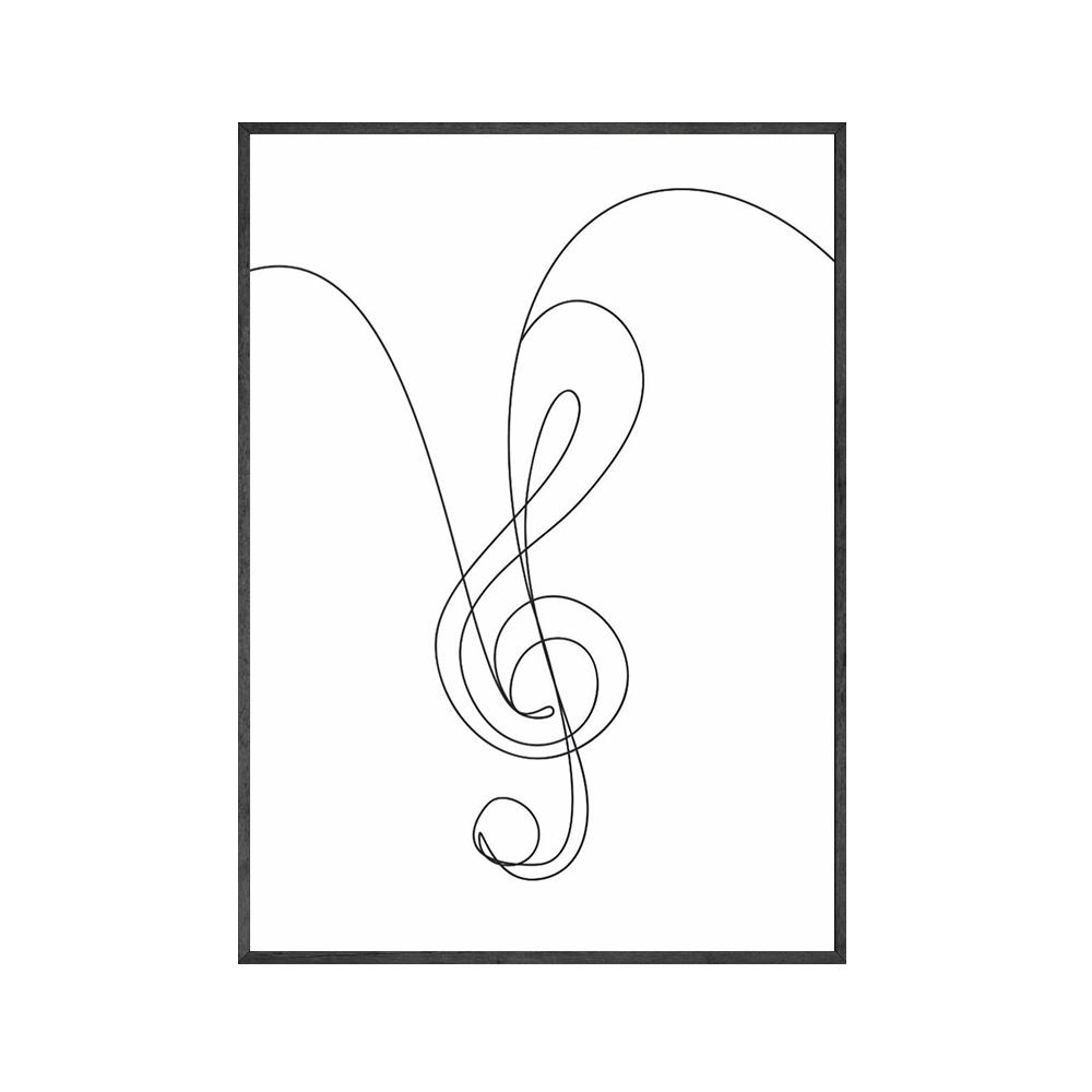 

Музыкальный настенный художественный постер с принтом «Скрипичный ключ и восьмая нота», черная линия, минималистичный холст, картина, украшение для гостиной, дома 21x30cm No Framed