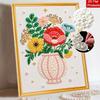Beautiful Framed Pearl Painting Kit Colorful Flower Vase Design DIY 3D Bead Art Canvas Creative Wall Decor Gift for Adults