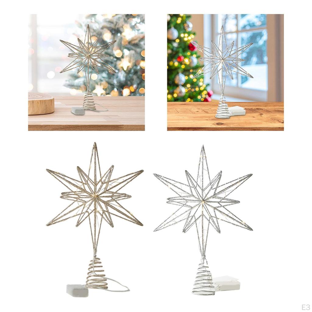 Christmas Tree Top Star Topper Creative Classic Decorative Ornament Glitter