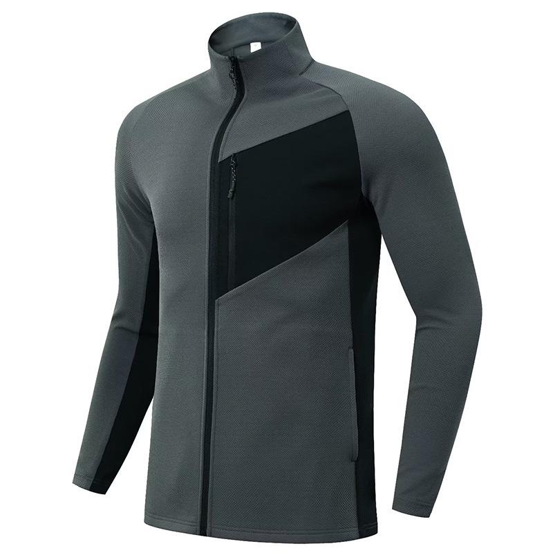2024 Autumn/Winter Men's Long Zipper Sports Jacket - Stand Collar, Outdoor Fitness & Casual Running Wear