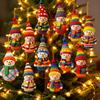 Wooden Snowman Ornaments Colorful Snowman Figurines with Pom-Pom Hats Christmas Tree Festive Holiday Decoration