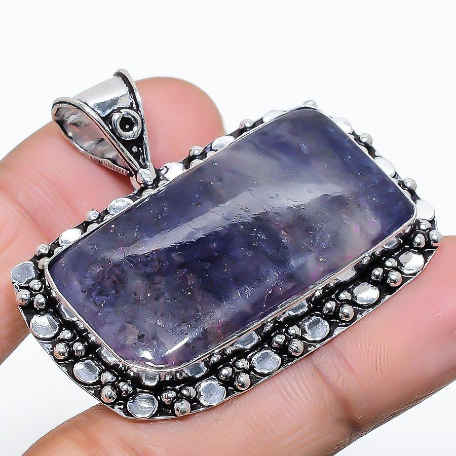 

Этнический ювелирный кулон ручной работы с драгоценным камнем Лолит 1,58 дюйма VR-4063