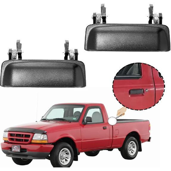 Exterior Door Handle, All Metal Front Outside Left Driver & Right Black Compatible With Ford Mazda Vehicle Ranger B2300 B3000 B4000 1998-2011,