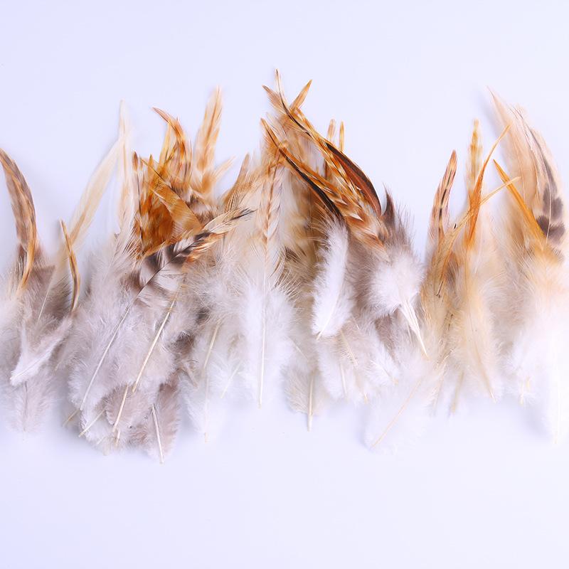 50Pcsdiy Jewelry Accessories Feathers Red Lu Flower Tip Feathers Chicken Feather Handicrafts Dream Catcher Clothing Decoration