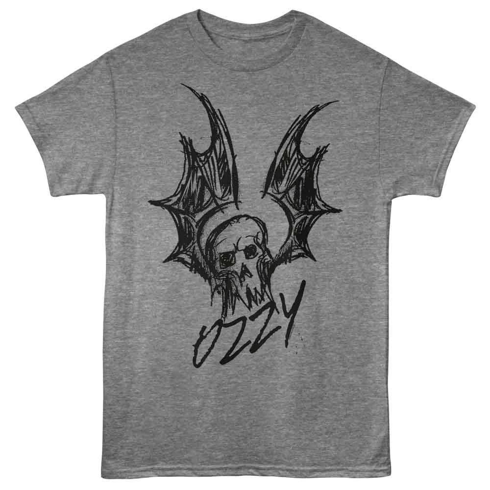 Ozzy Osbourne - Bat Skull -  Short Sleeve Children s T-shirt - Graphite Heather 150