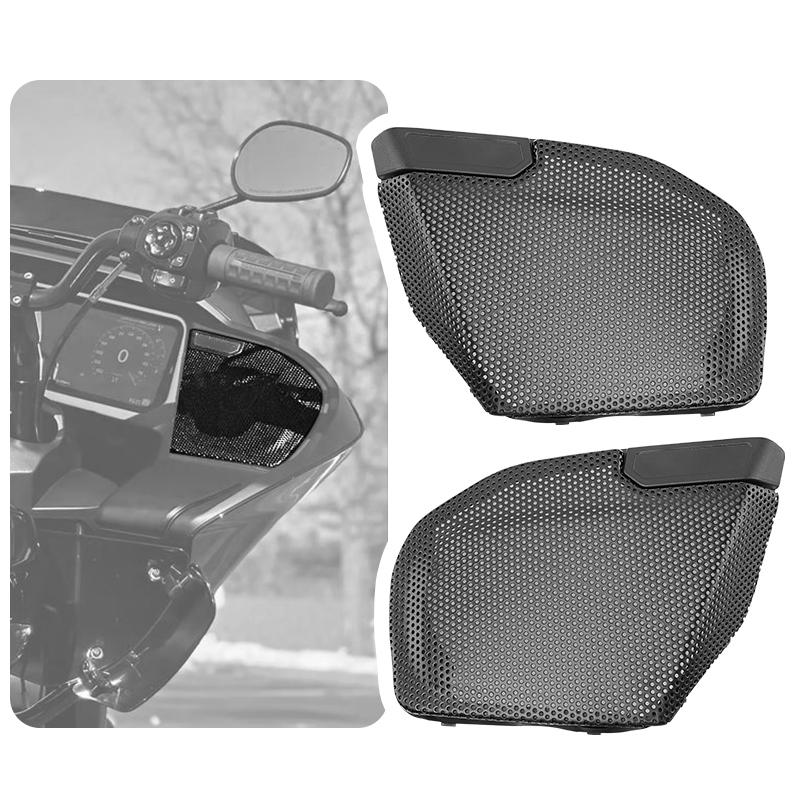 

2 PCS Motorcycle Black Side Speaker Grills Horn Cover Trim Mesh For Harley Touring CVO 112 117 Road Glide Street Glide 2025-2025 чёрный
