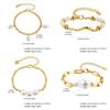 Adjustable Clasp Pearl Bracelet Elegant Chain Bracelet New Gold Plated Bracelet  Women Jewelry