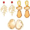SHIXIN 3 Styles New Fashion Irregular Acrylic Pendant Earrings for Women Vintage Geometric Coral Drop Earrings Party Jewelry