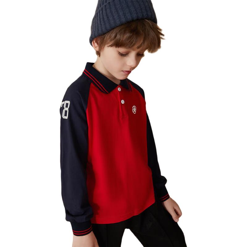 ASK JUNIOR Мальчишеская университетская футболка-поло с длинным рукавом 170