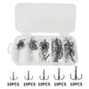 50Pcs/Box Fishing Treble Hook Excellent Workmanship Sharp Tackles Convenient Good Toughness Solid Hooks for Outdoor