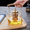 Shangqi Glass Diamond Teapot with Copper Handle