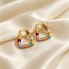 Yanbai Summer Colorful Enamel Geometric Earrings - Women's Trendy Design, Exquisite Dopamine Studs for a Stylish Look