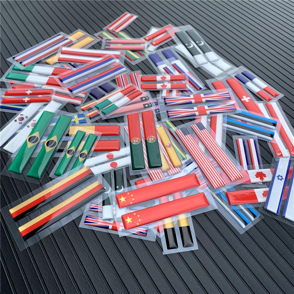 3D Brazil Korea UK ITALY FRANCE GERMAN Russia Spain National Flags Car Stickers Automobiles Motorcycles Decorating Accessories