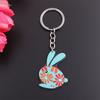 WTEMPO Spring Party Easter Rabbit Ear Easter Egg Keychains Kit Bags Pendant Keychains Car Key Door Key Decorations DIY Keychain Crafts Making Supplies