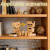 Shaking Feet Wooden Doll Set with Spring Legs, Shaking Wooden Man Figurine for Car Dashboard and Desk, with12 Magnetic Expressions Gifts