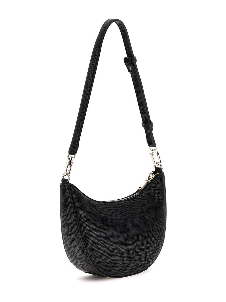 Guess Fedana Mini Top Zip Shredder Shoulder Black Bag, Women's,
