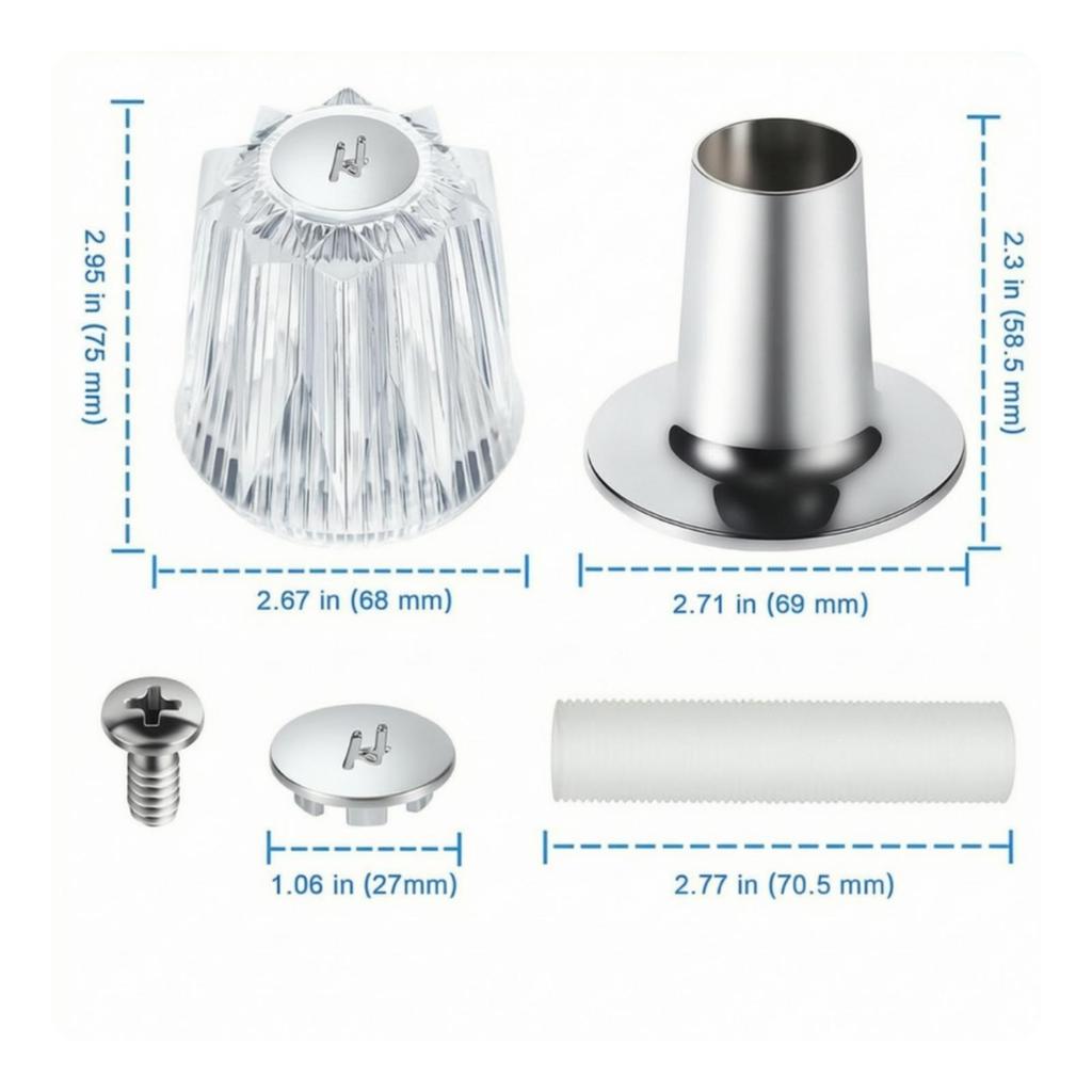 3 Pieces Shower Knob Replacement Kit Long-Lasting 12-Tooth Valve Handle And