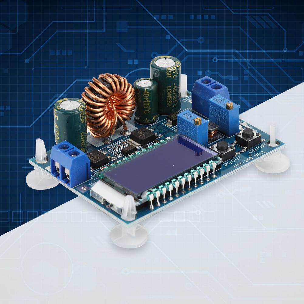 HW 140 Einstellbares Boost-Buck-Spannungsreglermodul LCD Digitalanzeige mit Kühlkörper