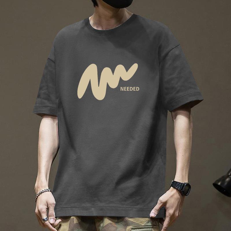 

Cotton Short Sleeve T Shirt Print Black White Fashion All Match Breathable Summer Sport T-shirt Men Top 3XL