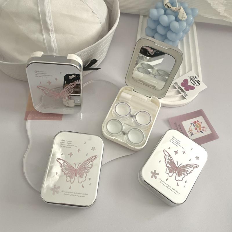 Два контейнера для контактных линз Портативный мини-контейнер для контактных линз Набор для замачивания и хранения