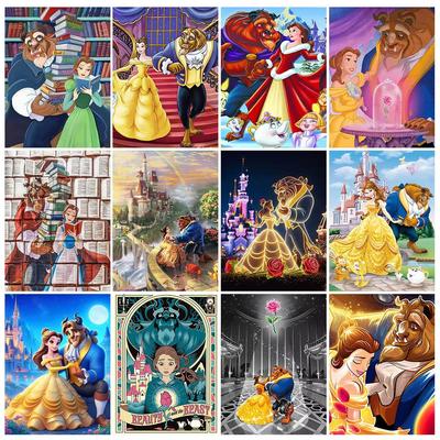 Q Version Princess Fantasy Scene 5D Diamond Embroidery Art Sticker Handmade DIY Decorative Painting