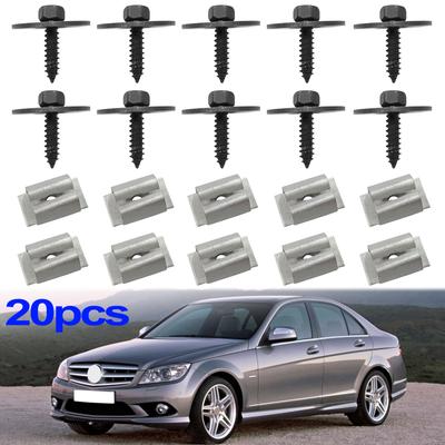 20x Для MERCEDES BENZ CES SL SLK W204 W203 Кришка піддону двигуна Бризкозахист Гвинти Шайба Гайки Болт A2019900536 A0019949845