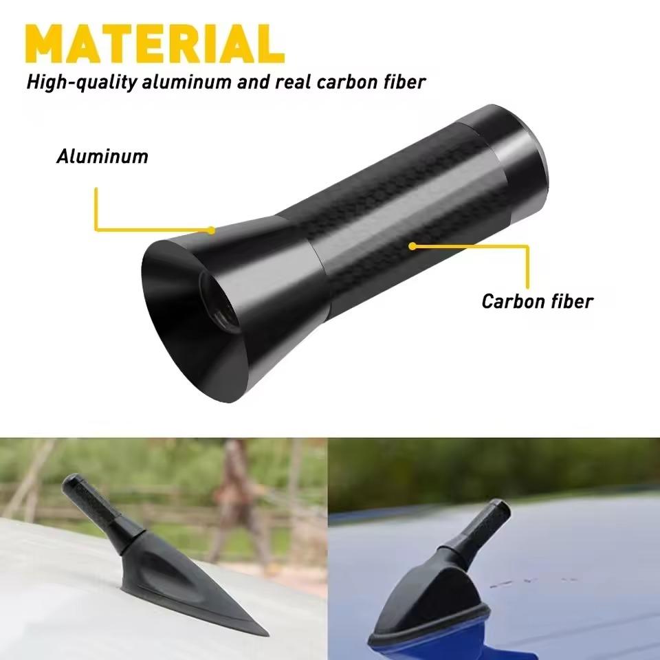Antenne Mât Court Stubby Métallique à Vis Noire Neuve 3,5 cm Style Voiture Antenne de Toit Signal Amélioré Accessoires de Voiture