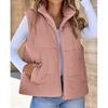 2026 Fall Winter Corduroy Quilted Vest for Women, Fashion Casual Padded Gilet with Pockets and Front Zipper