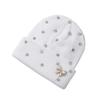 Solid Color Crystal Pearl Bow Beanie Warm Pullover Hat Fashion Knit Hat  Outdoor