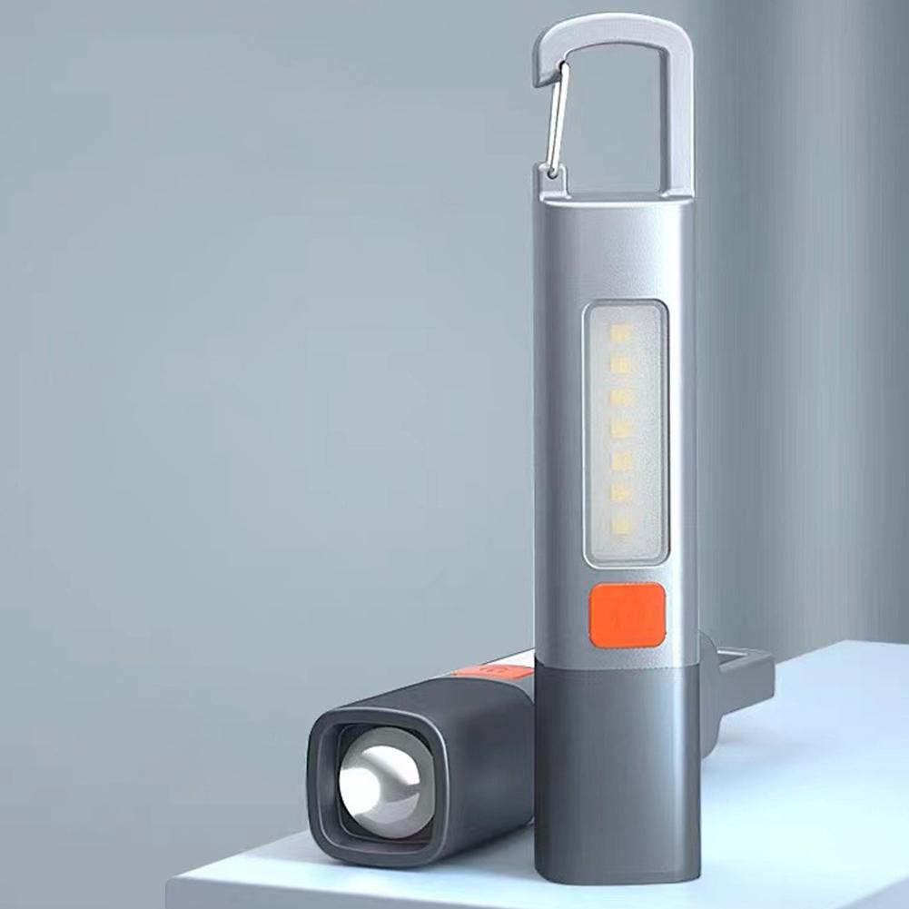 Super Bright Flashlight with Hook Ultra Bright LED Torch USB Charging Zoomable Emergency Lantern 300LM 3 Gears for Power Outages