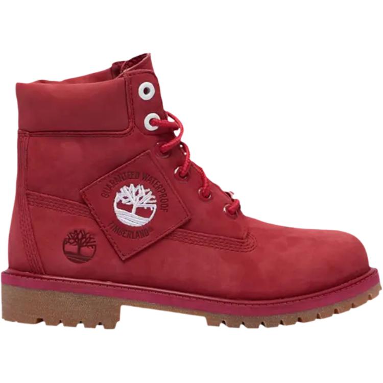 Timberland 6 Inch Premium Waterproof Boot Junior Patch Pack - Dark Red Kids Sneakers TB0A2A9C-F41