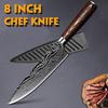 Cleaver Knife 8 Inch Kitchen Knife 7CR17 Stainless Steel Sanding Laser Pattern Kitchen Stuff