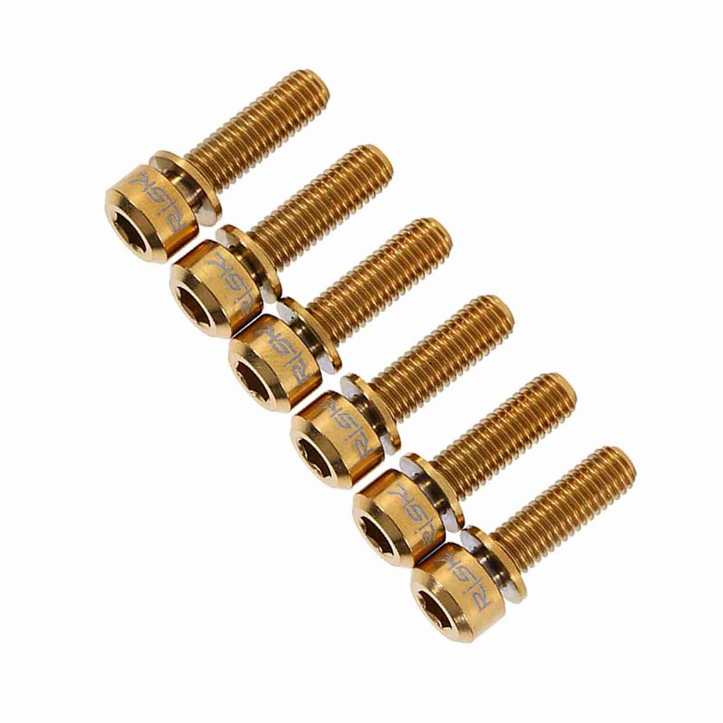 6 Pieces Mountain Bike M5 X 18mm Stem S Screw With Washer( )