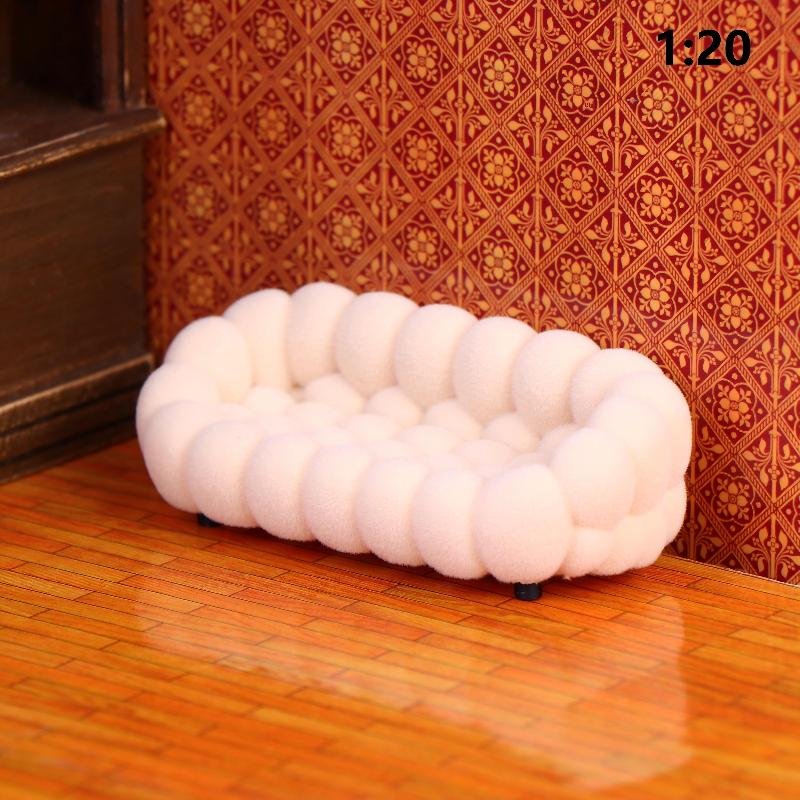 Dollhouse Simulation Cloud Sofa Model Dollhouse Living Room Furniture Decoration Dolls House Micro Scene Pretend Play Toys