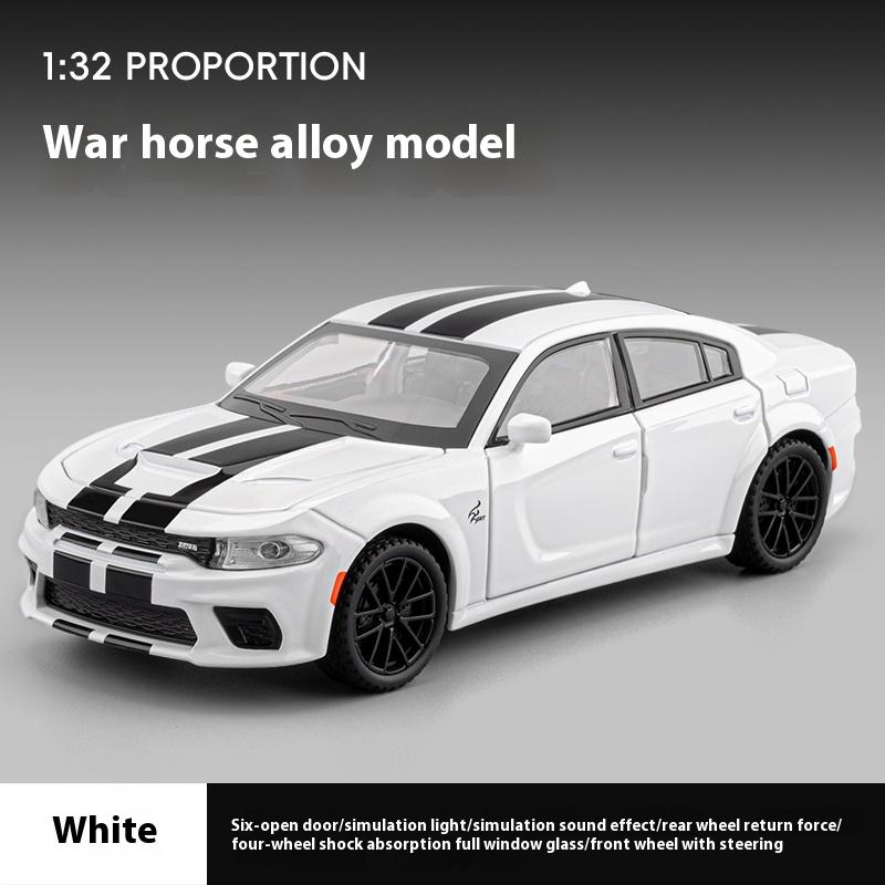 1/32 Alloy Die-cast Dodge War Horse Car Model with Sound and Lights, Tire Shock Absorption, Children's Toy Car, Boys' Birthday Gift