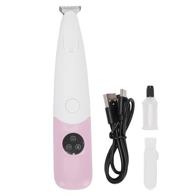 Pet Trimmer Rechargeable Cordless Foot Shaver Hair Grooming for Cats Dogs with Brush USB Cable Pink