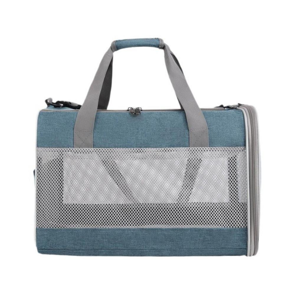 

Складные сетчатые сумки-переноски для кошек Дышащая сумка-тоут для питомца для прогулок Питомец выходит синий