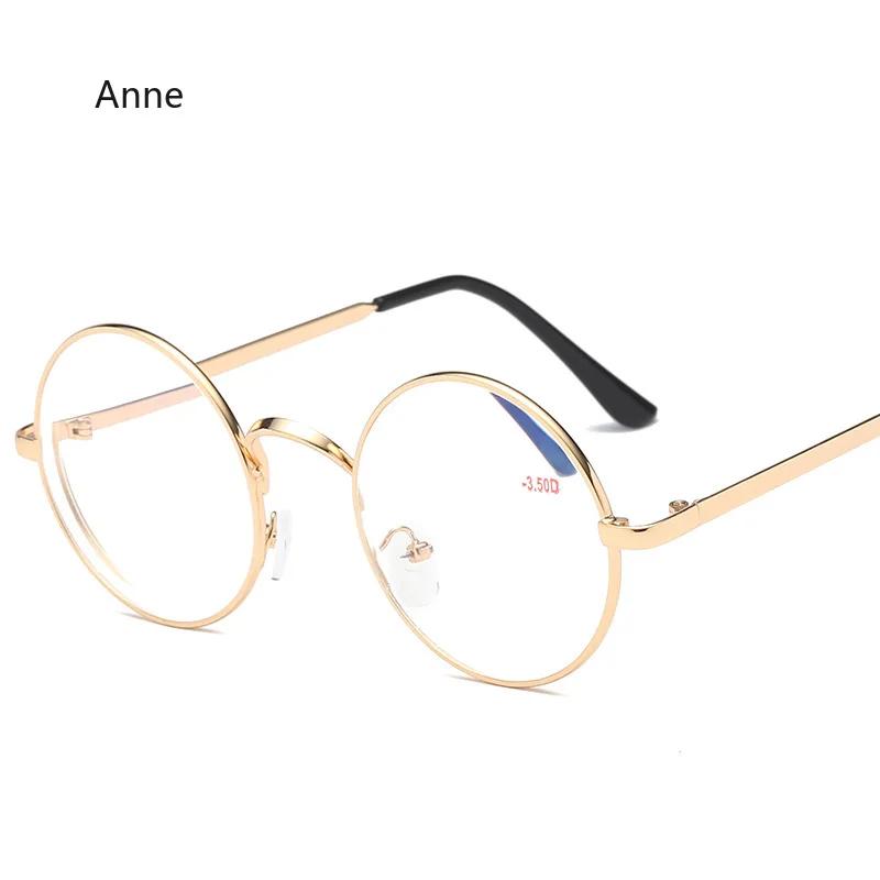 0-1-1.5-4 Round Myopia Glasses Metal Myopic Eyeglasses Women Men Prescription Nearsighted Eyewear Unisex Spectacles Frame