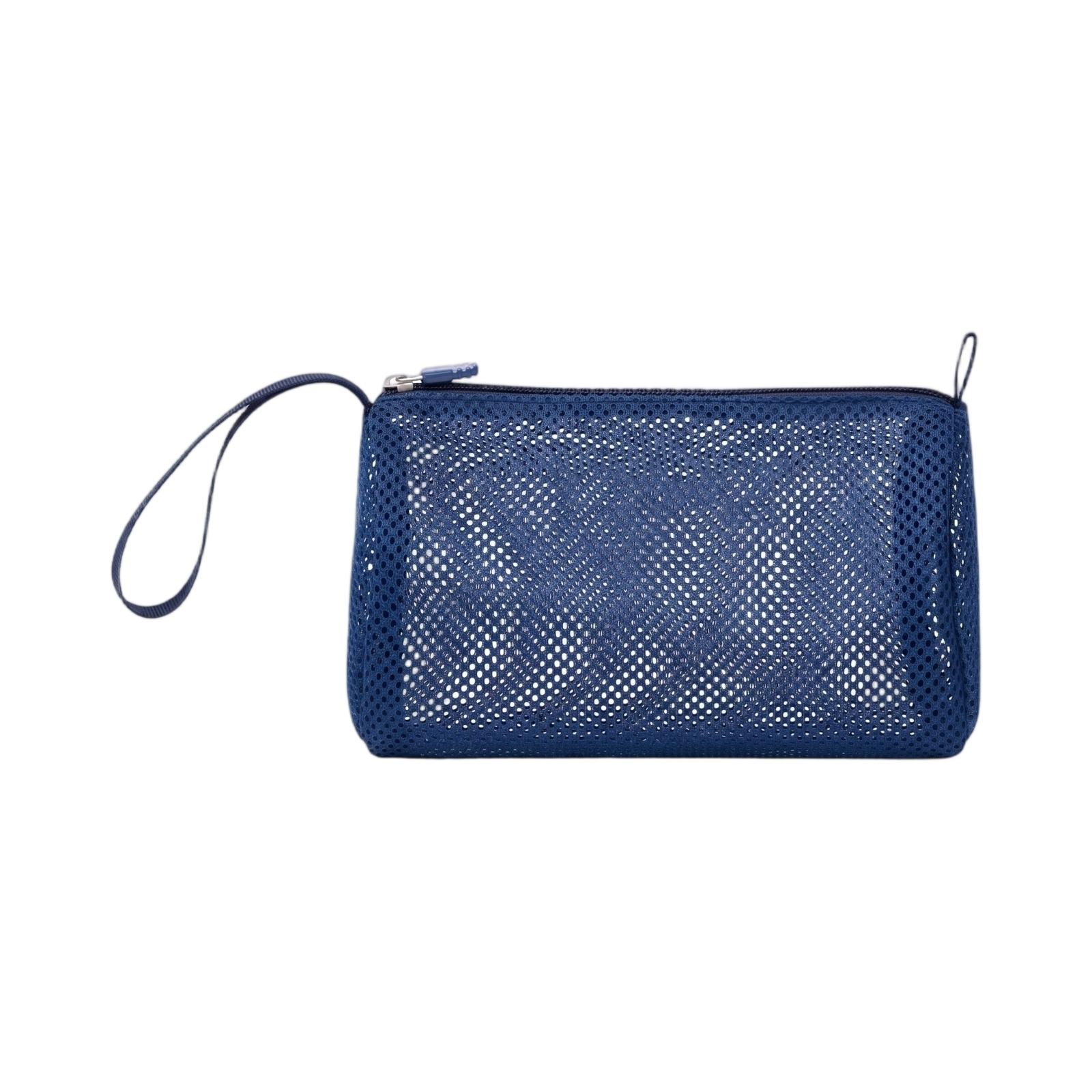 

Travel Cosmetic Bag Mesh Handheld Pouch Portable Makeup Organizer Toiletry Storage Bag for Beach and Travel Use with Zipper Closure one size