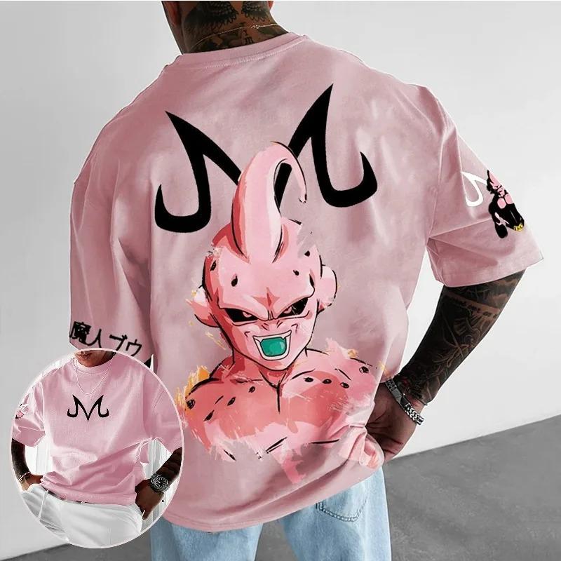 

Dragon Ball 2026 Spring Men s Women s Streetwear Majin Buu Anime Printed Casual Oversized Loose Version Harajuku Parent-child Top Female Male Clothing XL чорний