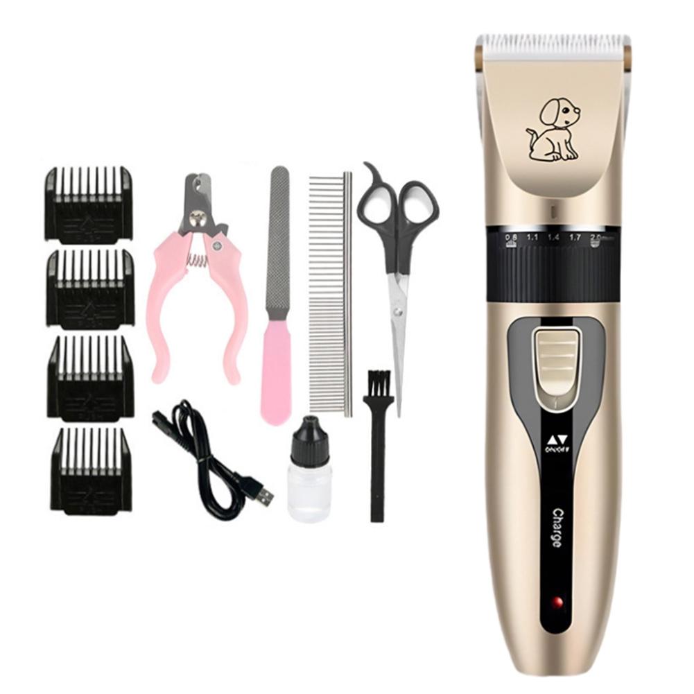 Pet Hair Clipper Set Cat/Dog Grooming Pet Trimmer for Animals with Comb Attachments for Thick Fur Claw Pedicure Artifact Rechargeable Shaver