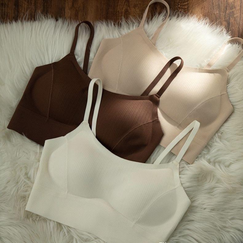 Top na cienkich ramiączkach bez pleców Bielizna damska Letni Cienki Push-Up Usztywniany Okrycie Wierzchnie Top Wewnętrzny