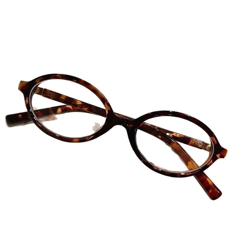 Retro Korean Style Oval Myopia Glasses Frame for Women – Small Nerd Glasses for Live Streaming