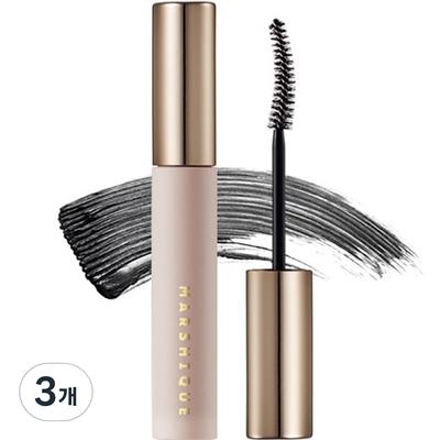 Marcique Mascara Enrichi Lavable Nourrissant 7g, noir, 3 pcs.