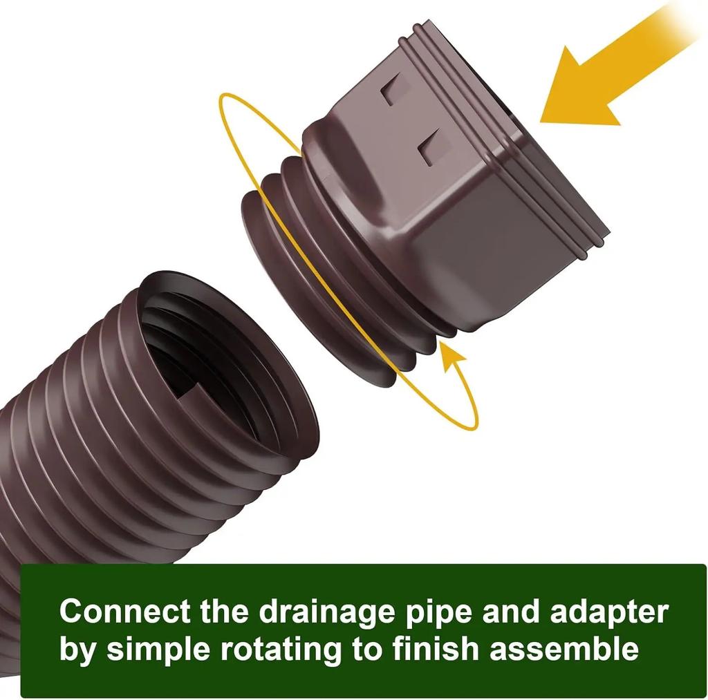 Drain Away Downspout Extender Rain Gutter Downspout Extension Flexible PE Extendable Drain Away Extender for Outdoor Villa Round