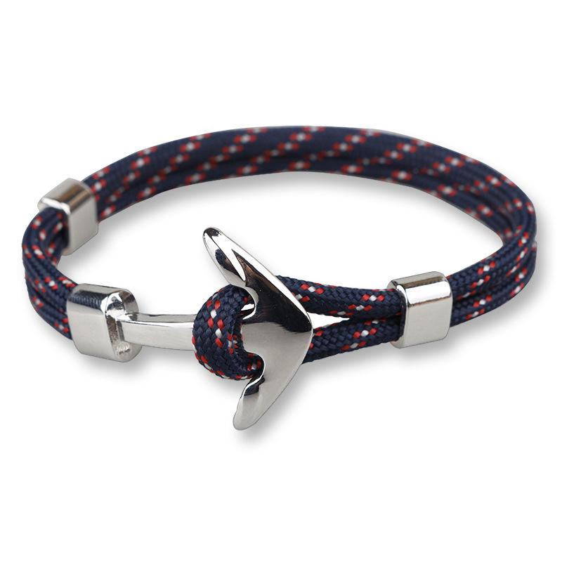 2018 Hot Selling SH Silver Anchor Paracord Bracelet for Couples